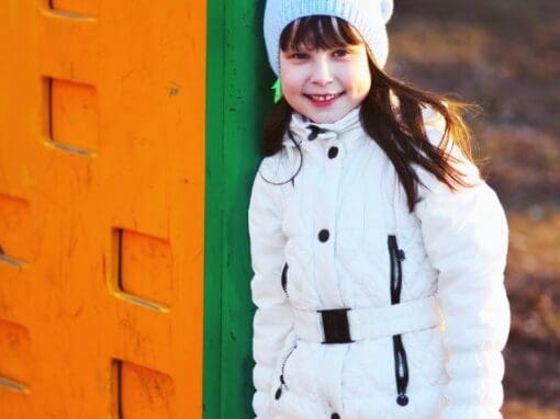 Girl standing in a playground